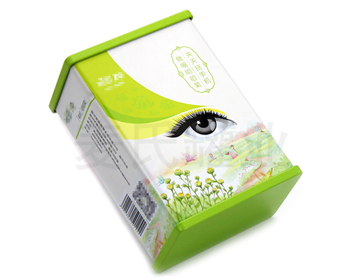 明目菊花茶鐵盒子包裝,花草茶馬口鐵盒,獨(dú)特浮雕激凸工藝,用精湛的工藝彰顯麥?zhǔn)瞎迾I(yè)12年定制包裝的傳承歷史,材質(zhì)有0.23mm鍍錫馬口鐵,真材實(shí)料,相比紙質(zhì)、三片罐，新穎包裝更高檔次