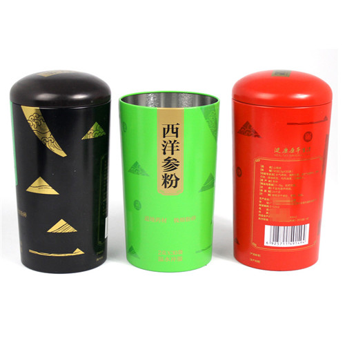 西洋參粉鐵罐；圓形山楂粉包裝罐定制